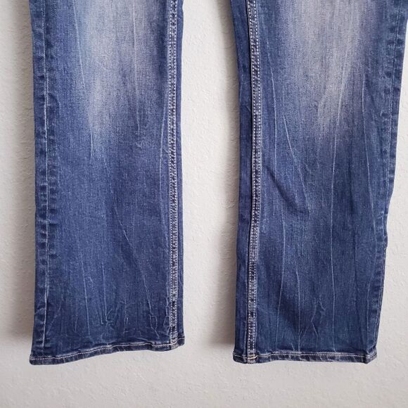 Vigoss Aged Dark Wash Slim Boot Jeans - Picture 2 of 9